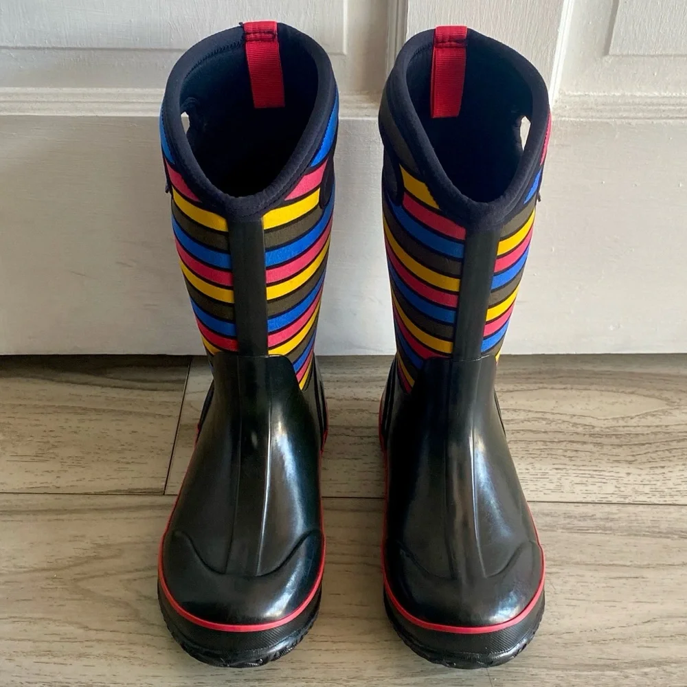 Bogs Girl’s Classic Striped Waterproof Winter Snow Boots